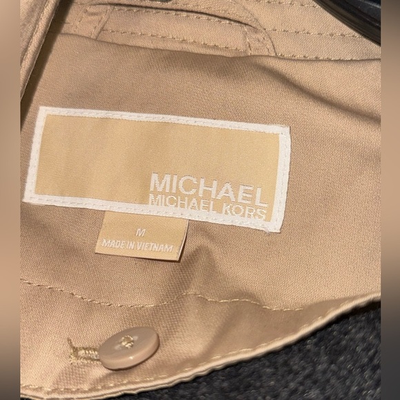 MICHAEL KORS DOUBLE BREAST PIPED TRENCH COAT W HOOD/ DETACHABLE LINER JACKET M - Picture 7 of 12